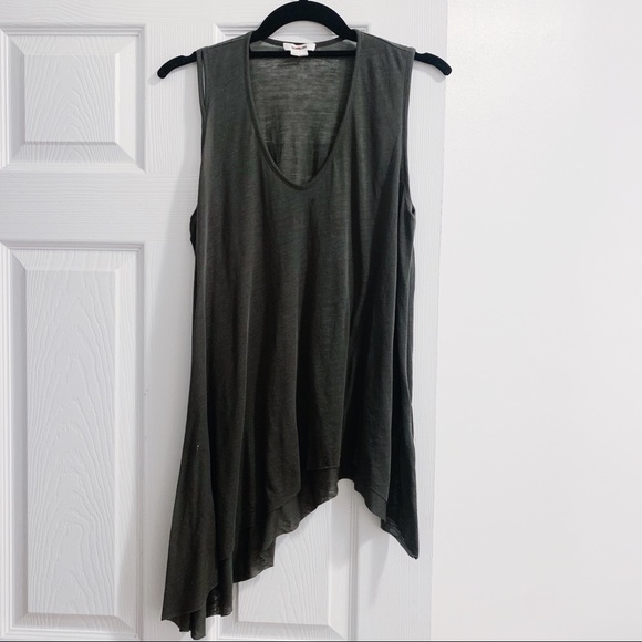 Helmut Lang Tops - HELMUT LANG | Grey Asymmetrical Tank Top
